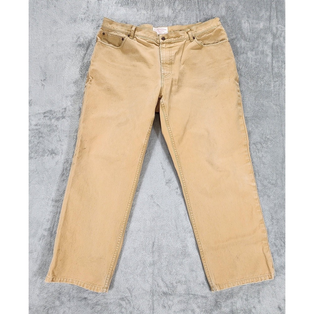 Filson Jeans Mens 42x30 Beige Canvas Tin Cloth Distressed Workwear Pants